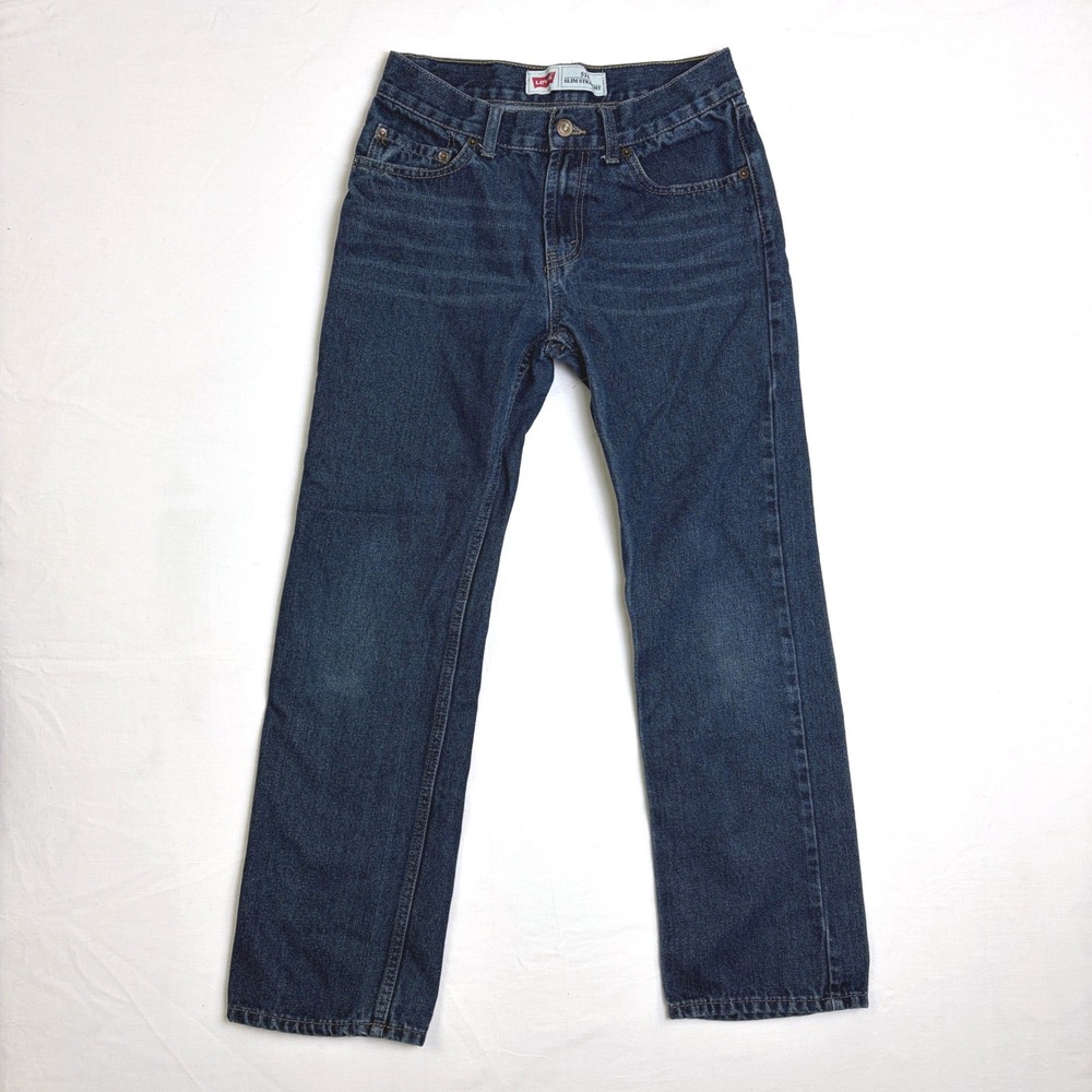 Levis 514 Slim Straight Jeans Boys Size 16 Reg W28 L28 Dark Wash Blue Denim